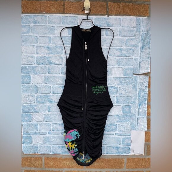 ED HARDY HOODIE DRESS SIZE SMALL - Picture 2 of 16